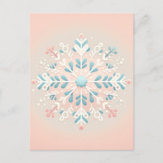 Roze Sneeuwvlok Charm Baby Meisje Douche Uitnodigi Briefkaart (Voorkant)