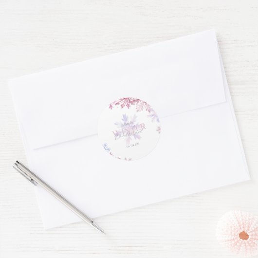 Roze Sneeuwvlok Envelope Zegel Sticker Winter  (Envelop)