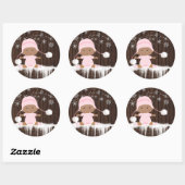 Roze Sneeuwvlok Etnisch Meisje Baby shower Sticker (Vel)