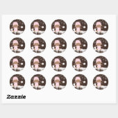 Roze Sneeuwvlok Etnisch Meisje Baby shower Sticker (Vel)