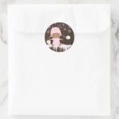 Roze Sneeuwvlok Etnisch Meisje Baby shower Sticker (Tas)
