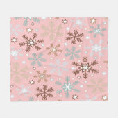 Roze Sneeuwvlok Fleece Deken (Voorkant (Horizontaal))
