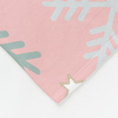 Roze Sneeuwvlok Fleece Deken (Hoek)
