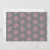 Roze Sneeuwvlok Folie Script Eerste Verjaardag Kaart (Achterkant)