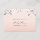 Roze Sneeuwvlok Gissen Graaf Baby shower Spel Informatiekaartje (Achterkant)