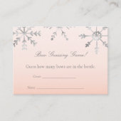 Roze Sneeuwvlok Gissen Graaf Baby shower Spel Informatiekaartje (Voorkant)