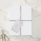Roze Sneeuwvlok Glitter Verjaardag Cadeaulabel (Met Touw)