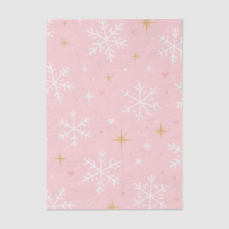 Roze Sneeuwvlok & Gouden Glitter Kerst  Tissuepapier