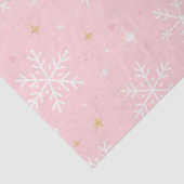 Roze Sneeuwvlok & Gouden Glitter Kerst Tissuepapier (Detail)