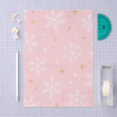 Roze Sneeuwvlok & Gouden Glitter Kerst Tissuepapier (Craft)