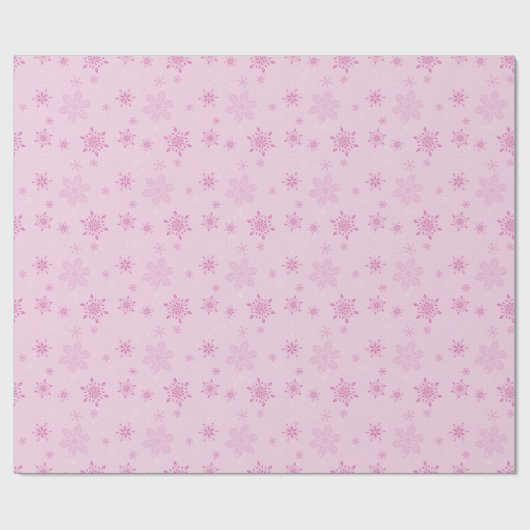 Roze sneeuwvlok Holiday Sparkle Cadeaupapier (Vlak)