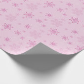 Roze sneeuwvlok Holiday Sparkle Cadeaupapier (Hoek)