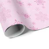 Roze sneeuwvlok Holiday Sparkle Cadeaupapier (Rol Hoek)