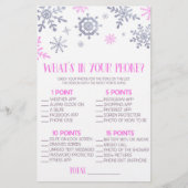 Roze sneeuwvlok in je Baby shower-spel Briefpapier (Voorkant)