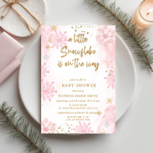 Roze Sneeuwvlok is OP KOMST Winter Baby Shower