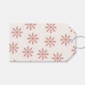 Roze sneeuwvlok kerst cadeaulabel (Voorkant (Horizontaal))