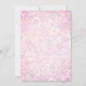 Roze sneeuwvlok kerstfeest kaart (Achterkant)