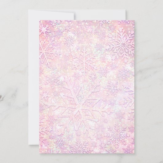 Roze sneeuwvlok kerstfeest kaart (Achterkant)