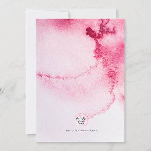 Roze sneeuwvlok Kerstfeest Uitnodiging (Achterkant)