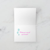 Roze Sneeuwvlok Kerstmis Kaart (Binnen)