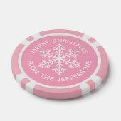 Roze Sneeuwvlok Kerstmis Poker Chips (Enkel)