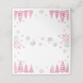 Roze Sneeuwvlok Kerstmis Verjaardag Place Card Plaatskaartje (Buitenkant ongevouwen)