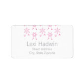 Roze Sneeuwvlok | Label retouradres (Voorkant)