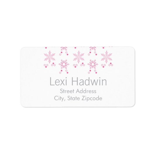 Roze Sneeuwvlok | Label retouradres (Voorkant)