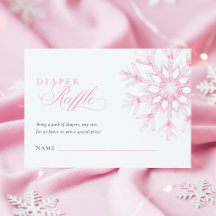 Roze Sneeuwvlok Luier Raffle Ticket