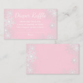 Roze Sneeuwvlok Luier Raffle Tickets Informatiekaartje (Voorkant / Achterkant)
