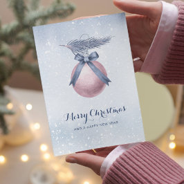 Roze Sneeuwvlok Ornament Kerstmis Non Foto Feestdagen Kaart