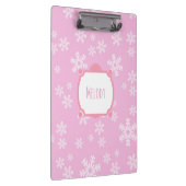  roze sneeuwvlok paradijs klembord (Rechts)