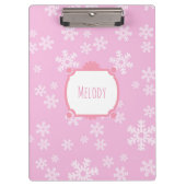 roze sneeuwvlok paradijs klembord (Voorkant)