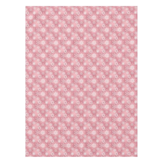 Roze sneeuwvlok patroon Vakantie tafelkleed (Voorkant)