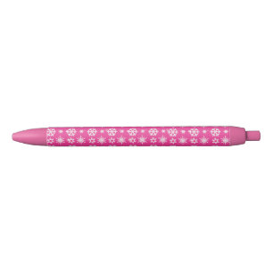 Roze sneeuwvlok Patroonpen – Schattige briefpapier Zwarte Inkt Pen