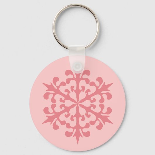 Roze Sneeuwvlok Sleutelhanger (Voorkant)