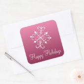 Roze Sneeuwvlok Stickers (Envelop)