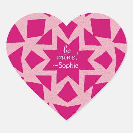 Roze sneeuwvlok Valentijn sticker (Voorkant)
