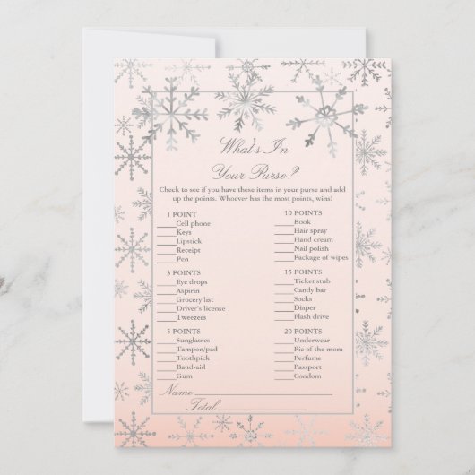 Roze sneeuwvlok wat er in uw paardenschoeisel zit kaart (Voorkant)