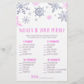 Roze sneeuwvlok wat zit er in het paarse Baby show Briefpapier (Voorkant)