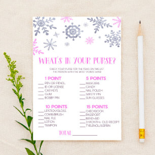 Roze sneeuwvlok wat zit er in het paarse Baby show Briefpapier