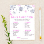 Roze sneeuwvlok wat zit er in het paarse Baby show Briefpapier