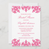 Roze Sneeuwvlok Winter Bruidsmeisjesfeest Kaart (Voorkant)