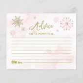 Roze Sneeuwvlok Winter Meisje Baby shower Advies K (Voorkant)