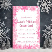 Roze Sneeuwvlok Winter Nederland Party Kaart