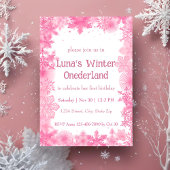 Roze Sneeuwvlok Winter Nederland Party Kaart