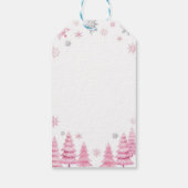 Roze Sneeuwvlok Winter Verjaardag Bedankkaartje Cadeaulabel (Achterkant)