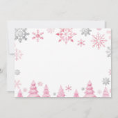 Roze Sneeuwvlok Winter Verjaardag Foto Bedankkaart (Achterkant)