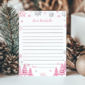 Roze Sneeuwvlok Winter Verjaardag Tijd Capsule Kaa Bedankkaart