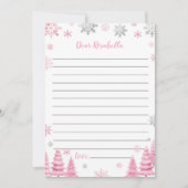 Roze Sneeuwvlok Winter Verjaardag Tijd Capsule Kaa Bedankkaart (Voorkant)
